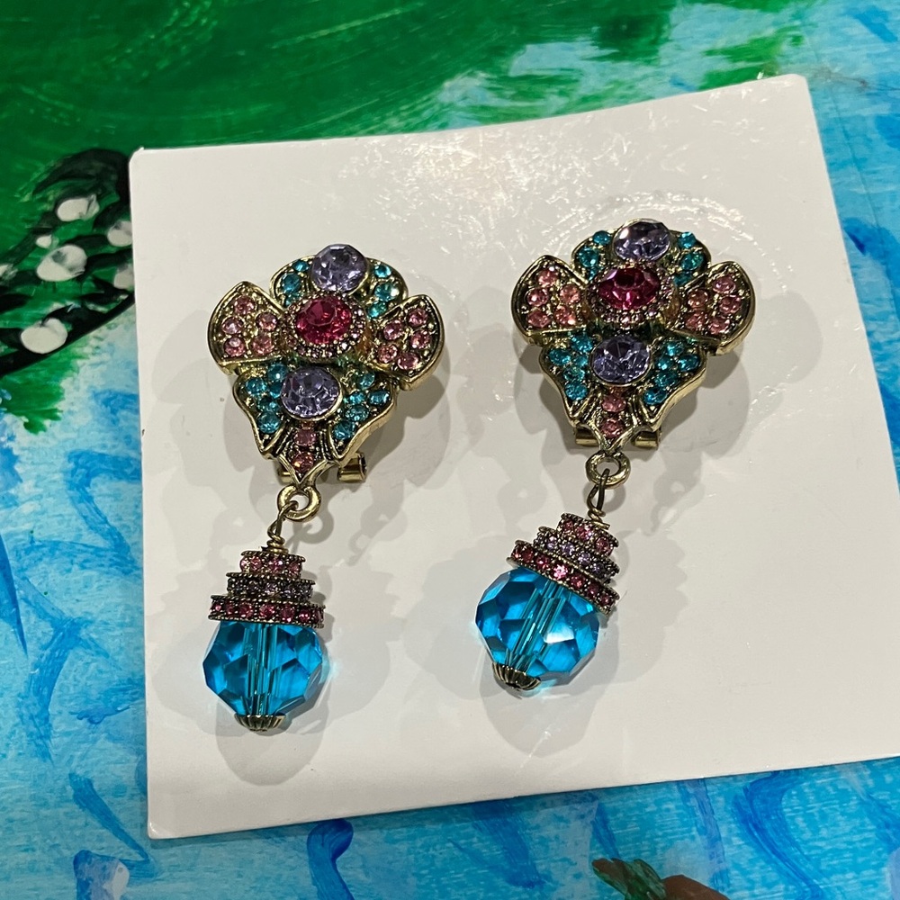 Elegant Multicolor Crystal Drop Earrings